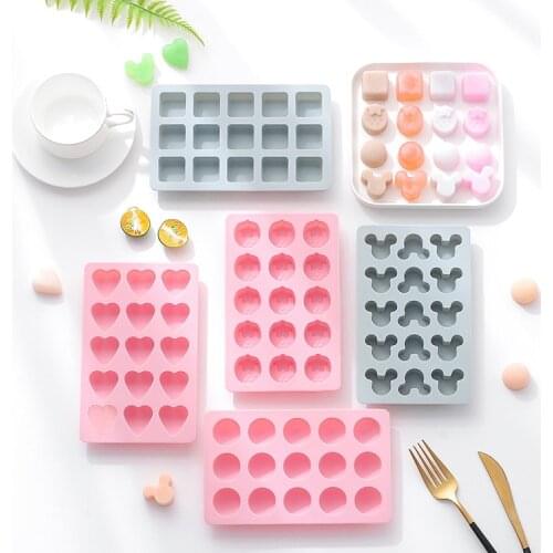 3D Silicone DIY strawberry Heart Form Chocolate Mold Cake Decorating Shape Mould Ice Cube Soap Jelly Tray Kitchen Baking Tools