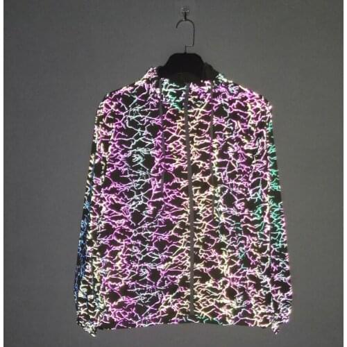 Summer Thin Men Women Jacket Reflective Colorful Long Sleeve Coats Sunscreen Reflect Light Clothing Techwear Jaqueta Feminina