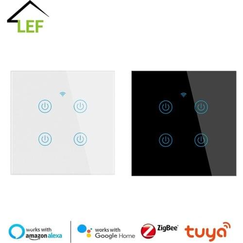 2020 New ZigBee Smart Touch Switch Smart Life/Tuya App Control,Alexa Google Home Voice Control 1/2/3/4 Gang EU 2/3 Way