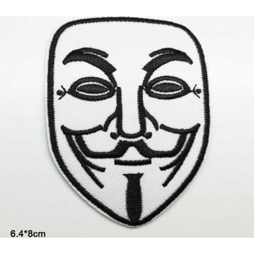 V for Vendetta Iron On Patches Embroidered Clothes Patch For Clothing Clothes Stickers Garment Apparel Accessories
