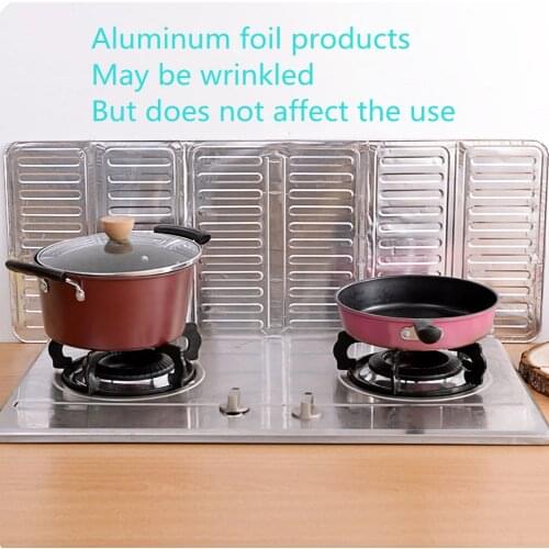 Frying Pan Oil Splash Protection Screen Aluminum Foldable Kitchen Gas Stove Baffle Plate Kitchen Insulation Kitchen Accessories