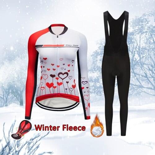 Women Cycling Jersey Winter Set 2021 Fashion Bike Clothing Thermal Fleece Bicycle Clothes Female Sport Dress Warm Wear Mtb Suit