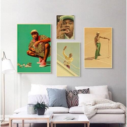 Famous Singer Tyler The Creator Poster Retro Vintage Poster Kraft Paper Painting Wall Art for home/bar Decors