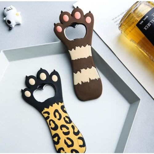 100pcs Magnet Cat Paw Claw Shaped Bottle Opener Cute Bar Tool Glass Beer Bottle Opener Corkscrew Kitchen Tools Fridge Magnet SN