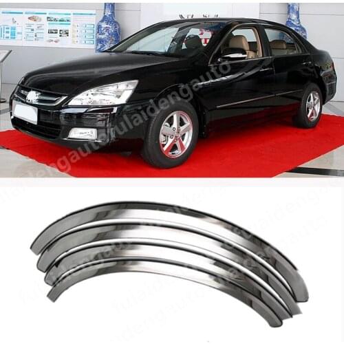 4pcs For Honda Accord sedan 2003-2007 stainless steel Car Wheel Eyebrow Arch Trim Lips Fender Flares Protector Car Styling