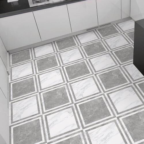 4pc Fashion European Grey And White Marble Home Living Bedroom Bathroom Kitchen Room Wall Tiles Floor Ground Stickers Decal Mat