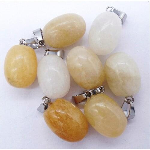 50Pcs 20x12mm Wholesale Natural Yellow Aventurine Oval Pendant Bead DIY Earrings Jewelry Accessories S622