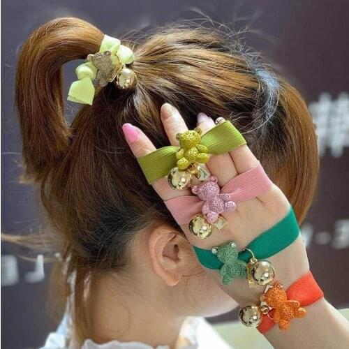 Acrylic Cartoon Bear Hair Tie Elastic Bands for Women Girl Cute Korean Rubber Rope Hair Accessories Dropshipping Wholesale