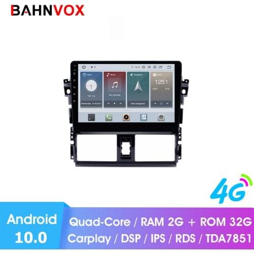 10.1" android 10.0 RAM2G car gps dvd player for Toyota VIOS 2013 2016 car radio multimedia navigation stereo head unit dsp