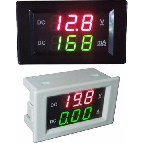 DC 600V 20A Dual Digital Voltmeter Ammeter Volt Amp Tester Gauge Meter Red+Green LED Tester Tools