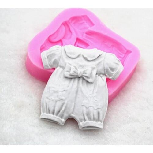 Bowknot Baby Clothing DIY Silicone Cake Mold Chocolate Soap Mould Kitchen Baking Bakewear Sugarcraft Fondant Gumpaste Tools