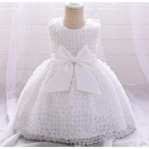 Princess Kids Baby Girls Dress Lace Flower Tulle Christening Gowns Tutu For Babies 1st Birthday Outfits Toddler Baptism Cosutme