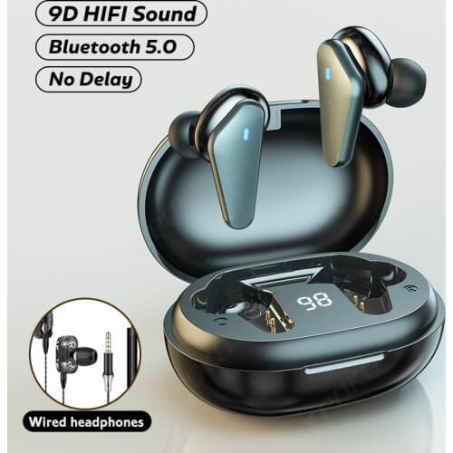 DODOCASE C5 Bluetooth Headphones Sport Waterproof Wireless Headphones Stereo LED Display Headsets With Microphone