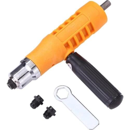 Electric Rivet Nut Gun Riveting Tool Set Insert Nuts Riveter Drill Adapter Kit No Skidding and Quick Back Nail Feature Riveter
