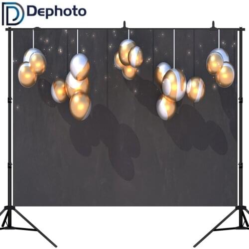 DePhoto Newborn Baby Photography Backdrops golden ball Photographic Studio Photo Background Birthday Party Decorations Prop