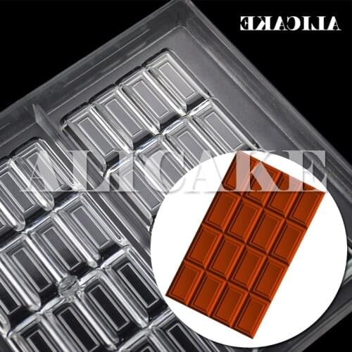 3D Chocolate Bar Molds Forms Polycarbonate Chocolate Mold Cake Baking Pastry Bakery Tools Moulds