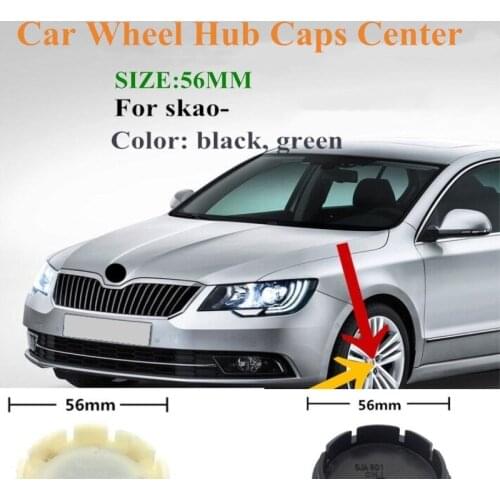 20pcs/lot 56mm Black silver green Car Wheel Hub Caps Center Cover For Skoda Octavia Fabia Superb Rapid Yeti