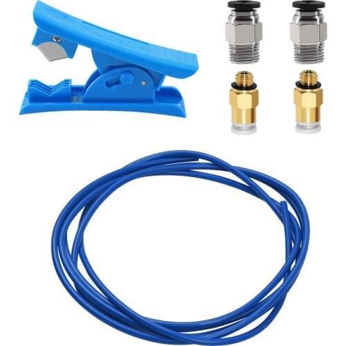 3D Printer Kit PTFE Tubing Hose Pipe 2 Meter for 1.75mm Filament with PTFE Tube Cutter 2pcs PC4-M6 Pneumatic Fittings