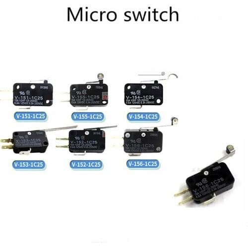 2pcs Microswitch stroke limit switch V-15-1C25 V-151-1C25 V-152-1C25 V-153-1C25 V 154 1C25 V-155-1A6 V 155 1A65 V-15-1A5