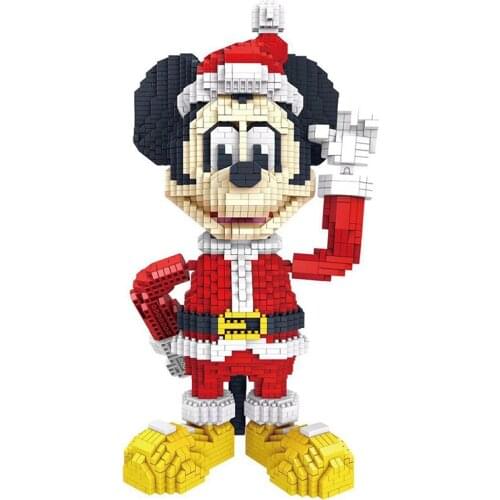 Disney Mickey Mouse Donald Duck Mini Building Block Christmas Gift Red Mickeyed Disneying Mouse Anime Children Toy Birthday Gift
