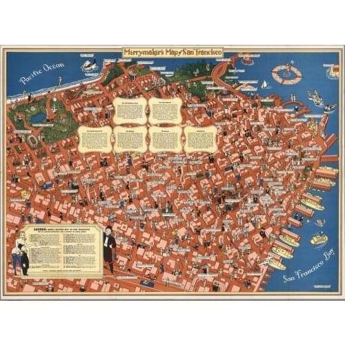 Creative Map San Francisco City Map Retro Vintage Kraft Poster Decorative Wall Sticker Canvas Painting Home Decor Gift