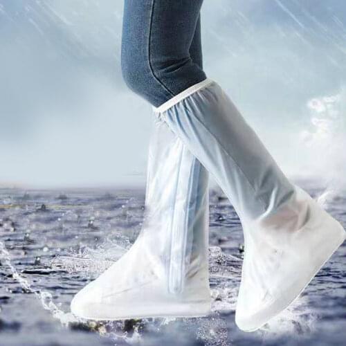 Reusable Water Proof Shoe Cover Long Length Slip-resistant Zipper Rain Boots Overshoes Waterproof Rainy Days Useful Tools