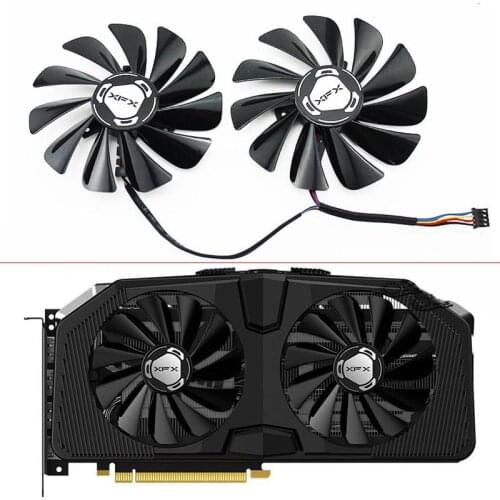 Original 2psc 95mm FDC10U12S9-C Cooling Fan For XFX Radeon RX 5600 5700 XT RAW II Graphic Cards Video Card Fan RX580 590 570