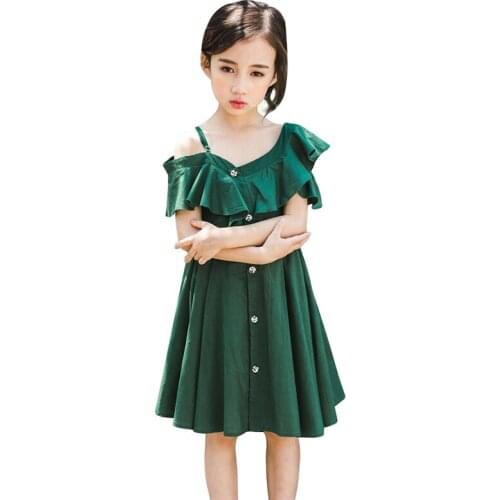 Baby Girls Dress Summer Strapless strap Kids Dresses For Girls V-Neck Fashion Sundress Beach Princess party Dress