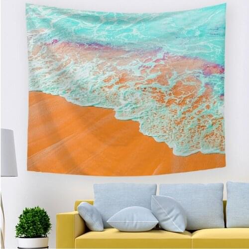 Hanging cloth background cloth sea beach tapestry bedroom living room decoration painting tapestry wall decoration mat
