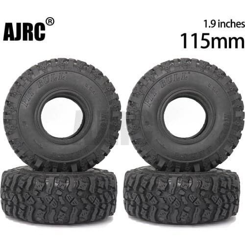 4PCS 115MM Rubber Mud Grappler Tires for 1:10 RC Crawler Axial SCX10 SCX10 II JEEP 90046 90047 TRX-4 Defender G500 TRX-6 G63