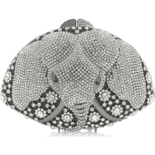 Luxury Animal Elephant Pattern European Evening Clutch Lady American Style Messenger Bag Personality Clutch Wallet