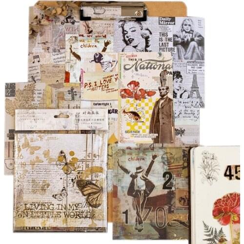 10packs/lot Retro Bronzing Series Sticker Notebook DIY Decoration Sticky Album Diary Scrapbooking sticker for kids Stationery