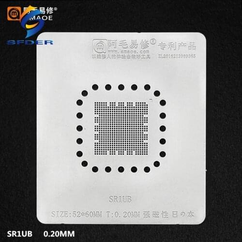 AMAOE BGA Stencil Reballing SR1UB For CPU Chip IC Chip Pin Solder Tin Plant Net Square Hole 0.20MM Thickness