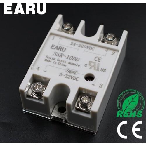 1 pcs Solid State Relay SSR-10DD 10A 3-32V DC Input TO 24-220V DC SSR 10DD SSR-10 DD Industry Control Factory Wholesale Hot