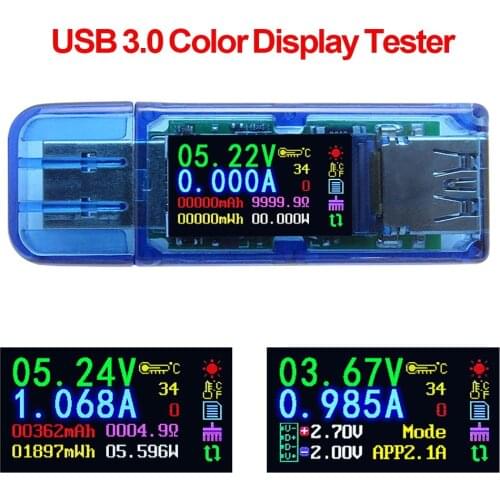 USB3.0 QC3.0 Fast Quick Charger Doctor 3.70-30.00V 0-4.000A 0.96" IPS LED Digital Voltmeter Ammeter Battery Tester Voltage Meter