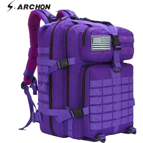 S.ARCHON Large Capacity Bag Backpack Women/Man Bug Out Rucksack Waterproof Fitness Tactical Molle Bag Military Rucksack Backpack