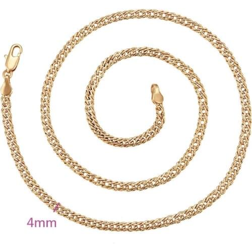 XP Jewelry --( 45 cm * 4 mm ) Gold Color 18 k Weave Chain Necklaces For Men Women Fashion Jewelry