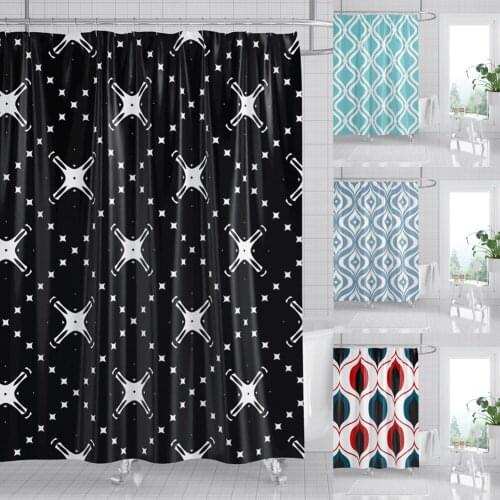 3D Print Geometric Shower Curtain Pure Color Hang Curtain Bathroom Accessories Home Decoration 180x180cm