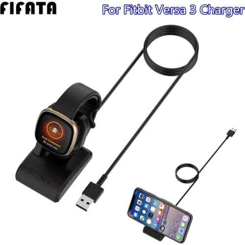 FIFATA Fast Charger For Fitbit Versa 3 / Sense Smart Watch Charging Dock USB Power Cradle Charging Cable For Fitbit Sense Versa3