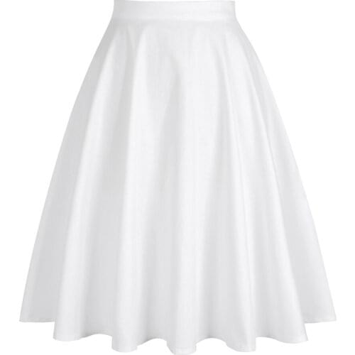 2021 Fashion Y2K Faldas Cotton Black White Swing Skirt High Waist Retro Vintage Elegant Women Wedding Brides Party Summer Skirts