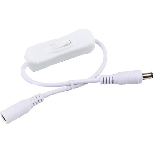 1 Pcs DC 12V Female Male Power Cable 5.5x2.1mm Lnline 304 Switch 5V 12V 24V For LED Strip Light Lamp