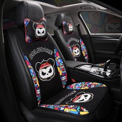 1 Pc Seat Cushion Cartoons Panda Street Fashion Seat Back Cushion Monolithic Cushion Universal Seat Covers for Cars Cool Gift