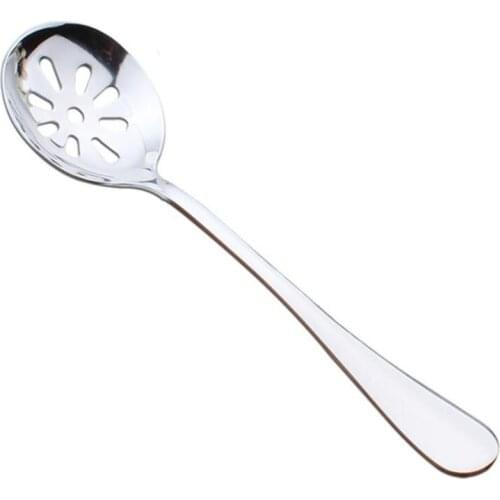 100pcs Stainless Steel Oil Spill Spoon Filter Small Colander to Oil Across the Mesh Sieve Kitchen Scoop NO432