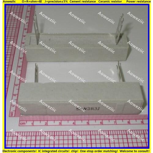 2Pcs 50W3R3J 50W 3.3 ohm +/- 5% Horizontal cement resistor 50W3.3ΩJ Cement resistance 50W3.3R 50W3.3OHM Ceramic resistor plug-in