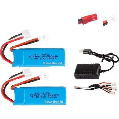 2S 7.4V 520mAh 20C Lipo Battery for XKA600 RC Airplane WLtoys K969 K979 K989 K999 P929 P939 A202 RC Car parts