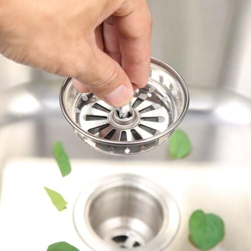 Kitchen Sink Stopper Plug Filter Cover Stainless Steel Drainer Bathroom Basin Strainer Household Replacement Supplies