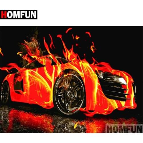 HOMFUN Full Square/Round Drill 5D DIY Diamond Painting "Car scenery" Embroidery Cross Stitch 5D Home Decor Gift A17488