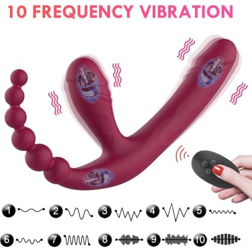 Strapless Strapon Dildo Vibrator Anal Plug Sex Toys for Adult Prostate Massager Realistic Dildos for Women Lesbian Gay Sex Toys