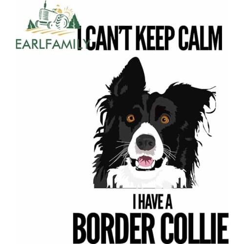 EARLFAMILY 13cm For Border Collie Car Sticker Car Accessories Decal Auto Air Conditioner Sticker Suitable for GTR EVO SX