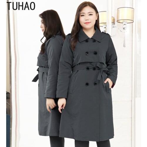 TUHAO Trench Coat for Women MOTHER elegant Coat Women Long Overcoat Femme Plus Size 10XL 9XL 8XL 7XL womens long windbreaker